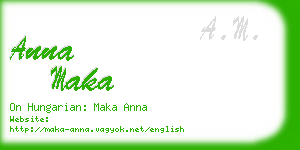 anna maka business card